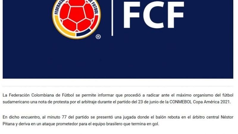 Colombia solicitó la suspensión del árbitro argentino Pitana