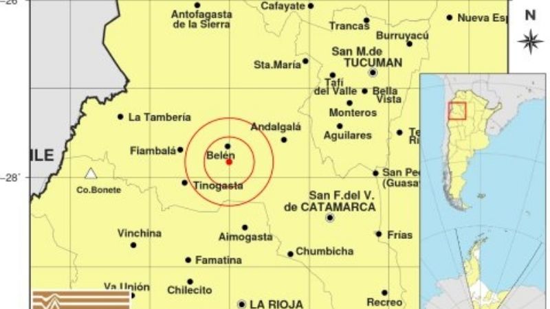 Temblor en la siesta catamarqueña