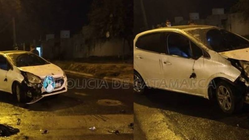 Se subió al cordón y destruyó el tren delantero