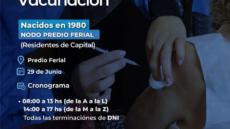 Operativo de vacunación: turno para la clase 1980