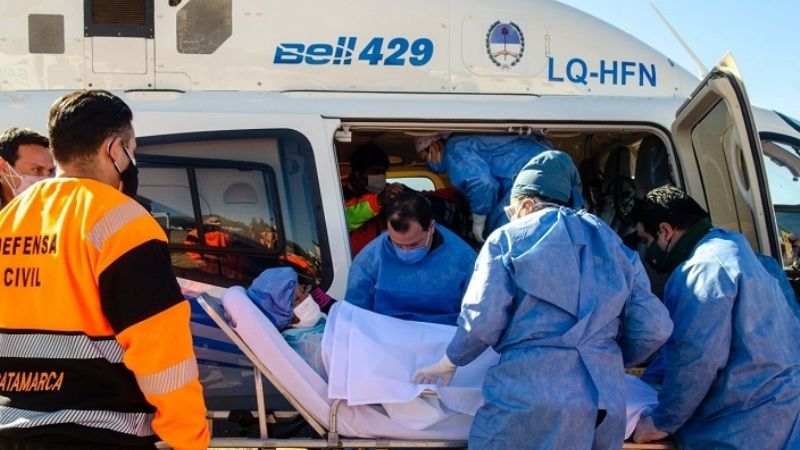 Doña Lorenza llegó a Capital y fue trasladada a un sanatorio privado