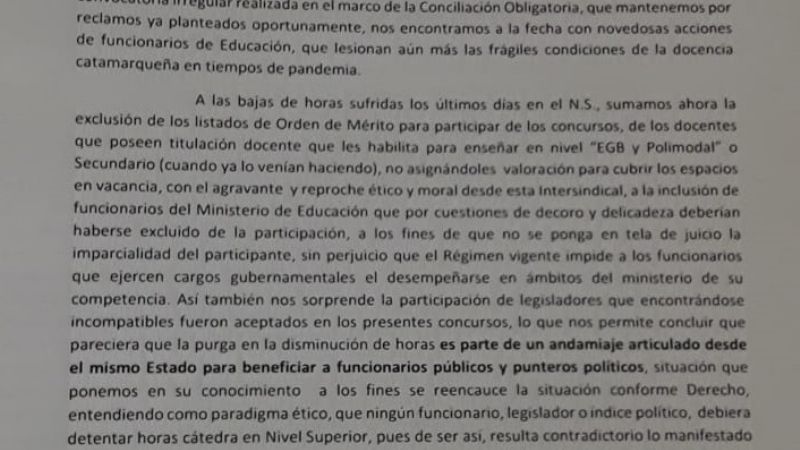 Denuncian irregularidades en convocatoria del nivel superior