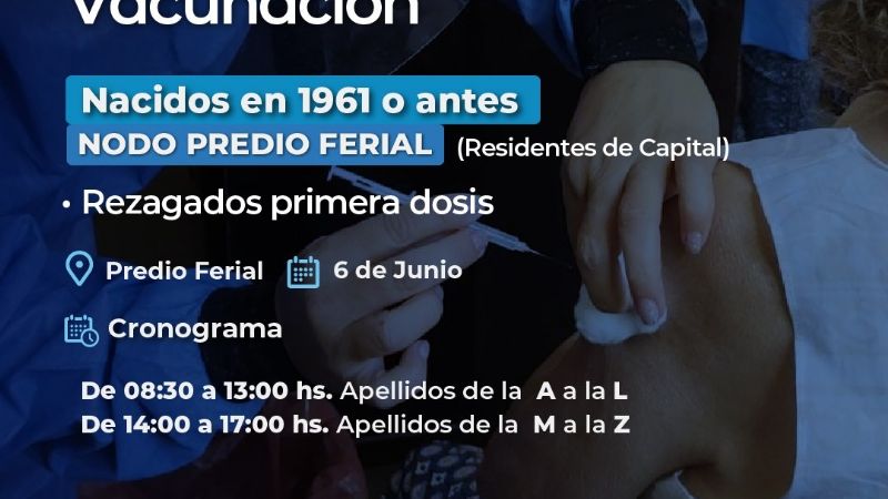 Operativo de vacunación de la primera dosis a rezagados de Capital