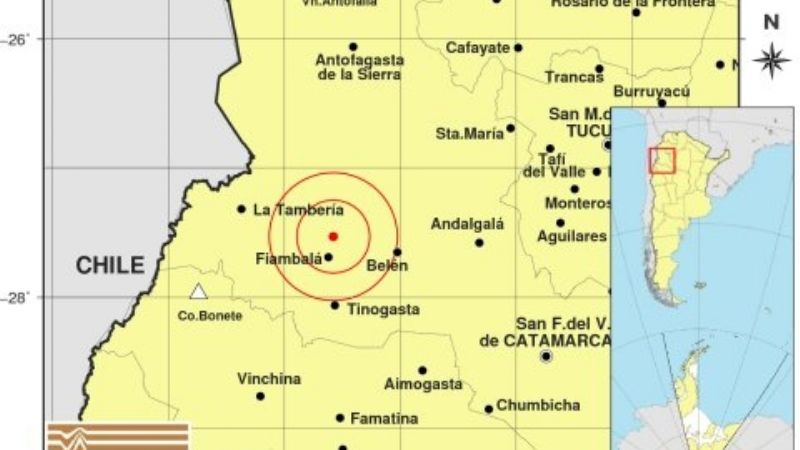 Temblor cerca de Fiambalá