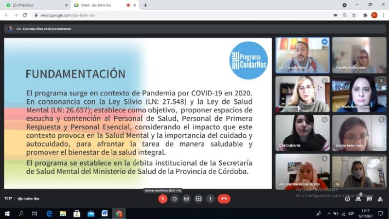 Buscan potenciar el acompañamiento al personal de salud en tiempos de Covid