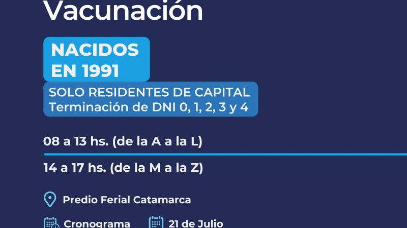 Sigue el Plan de Vacunación: hoy clase 1990 en Capital