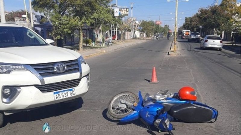 Motociclista chocó contra una 4x4