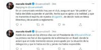 LOS TWITS DE TINELLI desmietiendo el comunicado de Boca.