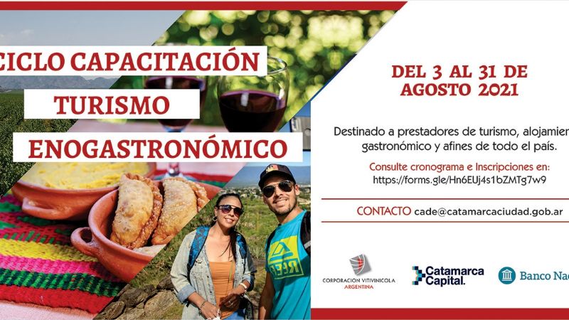 Inscripciones para el Ciclo Capacitación Turismo Enogastronómico