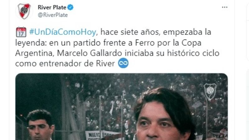 Homenaje a Gallardo a 7 años de iniciar su ciclo en River
