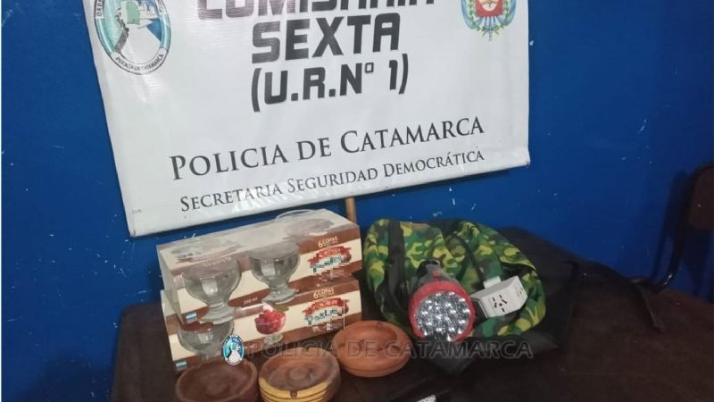 Ladrón entró a una casa: robó 12 copas, ceniceros y herramientas