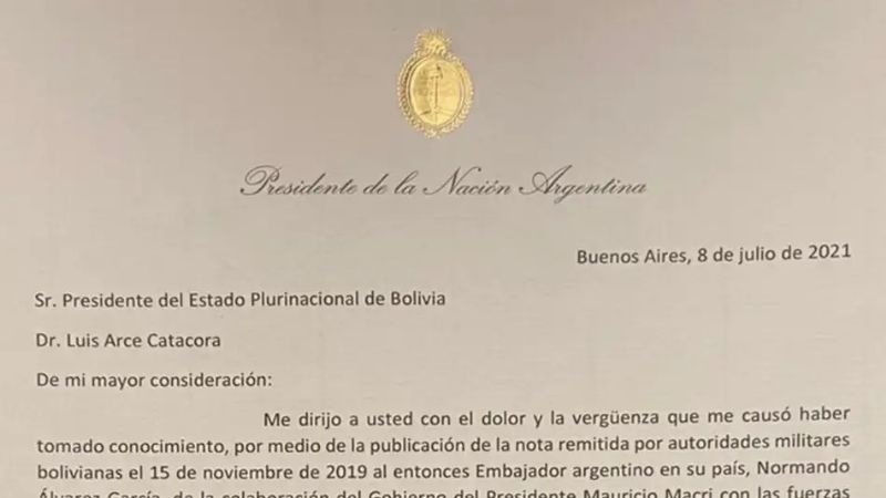 Bolivia denunció que Macri apoyó el golpe de Estado en ese país