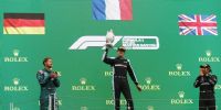 El podio en el Hungaroring: Sebastian Vettel (2º), el nuevo ganador que tiene la F1, Esteban Ocon, y Lewis Hamilton (3º), que recuperó la punta del campeonato 