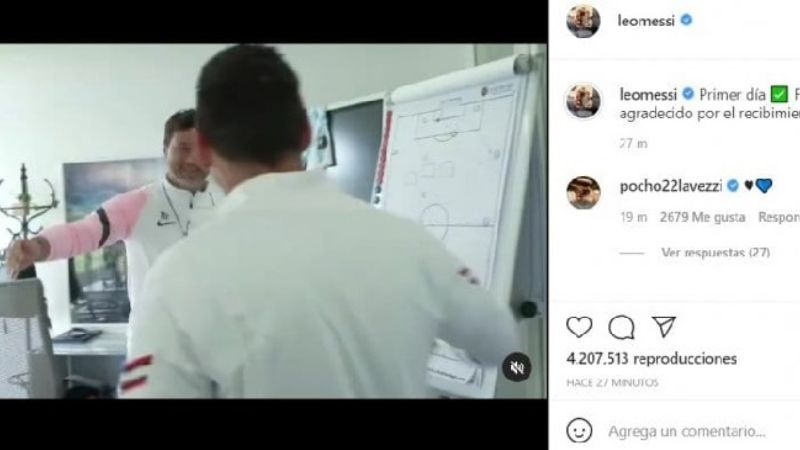 Messi “feliz y agradecido” tras su primera práctica en el PSG