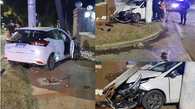 Chocó contra un poste y se negó a hacer el test de alcoholemia