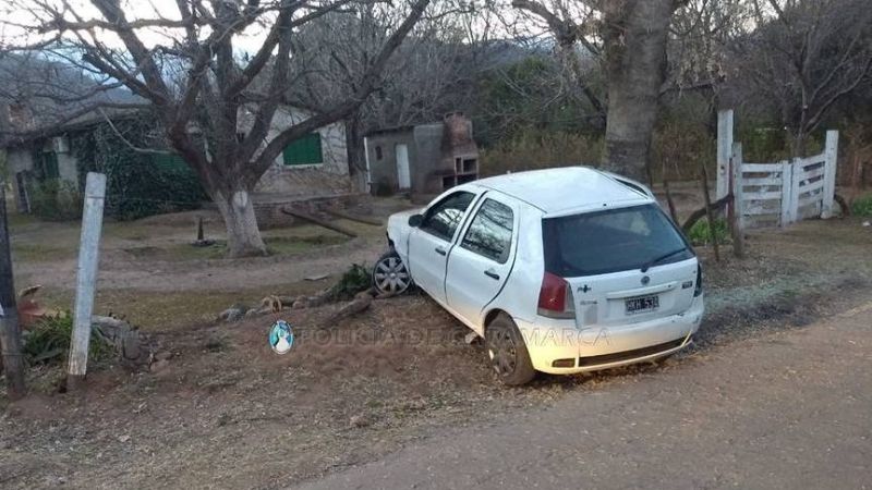 Salió del camino y chocó contra un árbol