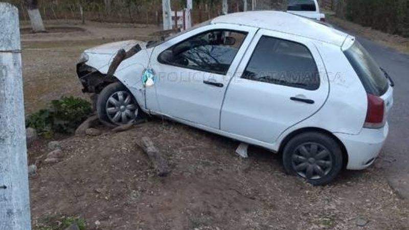 Salió del camino y chocó contra un árbol