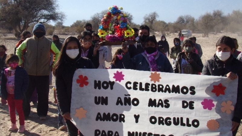 Celebraron a San Roque en los cerros de Pomán