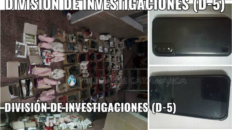 Detienen a dos jóvenes ladrones y secuestran gran cantidad de calzados