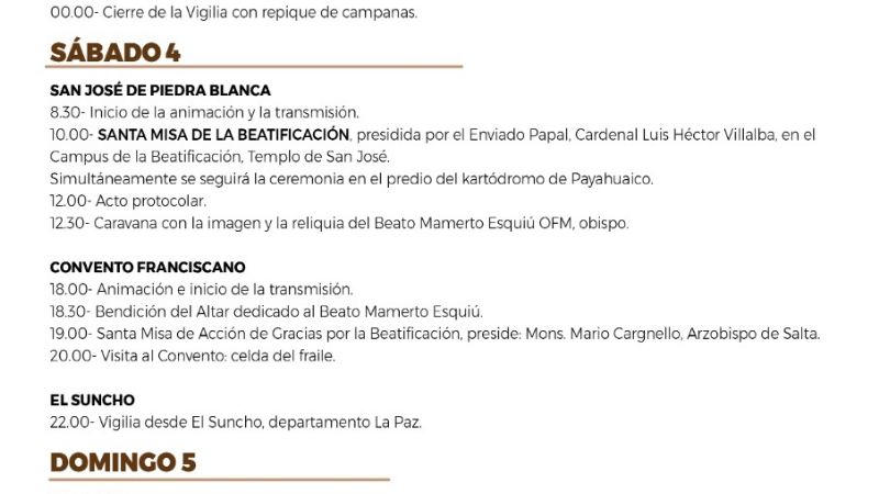 La beatificación de Esquiú será con participación virtual de los fieles