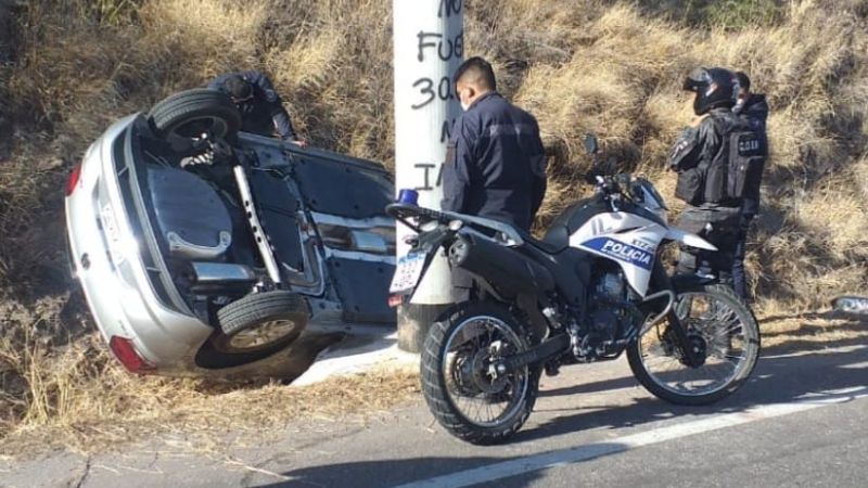 Volcó un automóvil en la Quebrada de Moreira