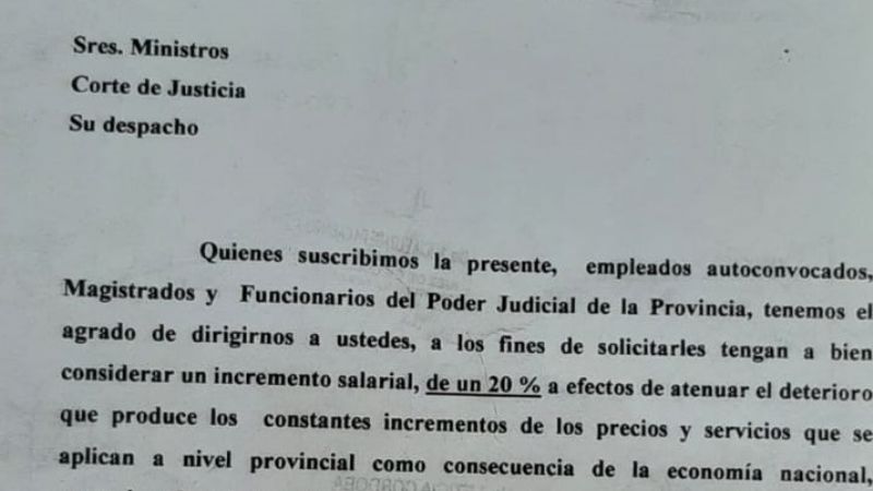 Judiciales piden un aumento del 20%