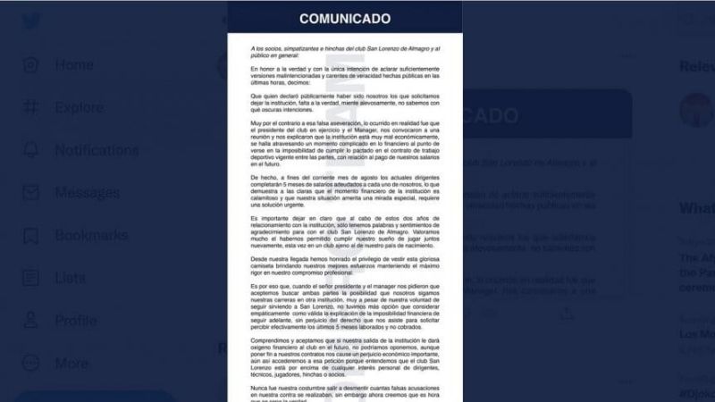 Los Romero se plantaron e intiman el pago de San Lorenzo