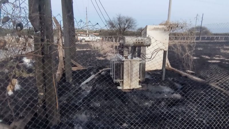 Se quemó una subestación en la ruta 33