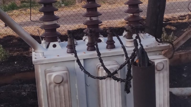 Se quemó una subestación en la ruta 33