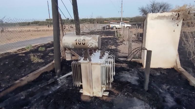 Se quemó una subestación en la ruta 33