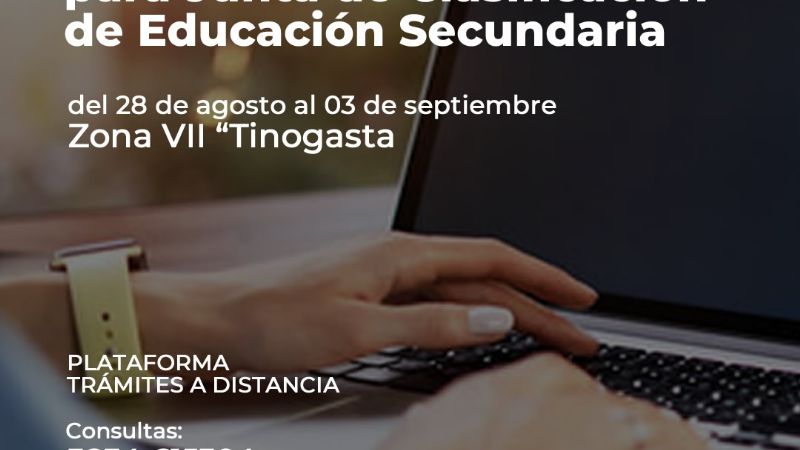 Inscripción Junta de Clasificación ZONA VII - Tinogasta