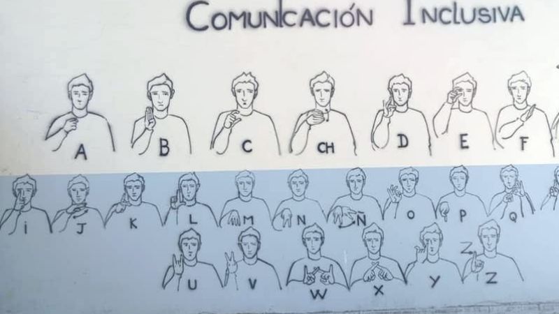 La Escuela Nº491 pintó un mural de comunicación inclusiva
