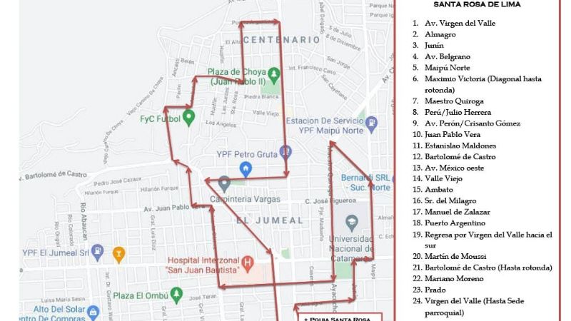 Culminan las fiestas de Santa Rosa de Lima