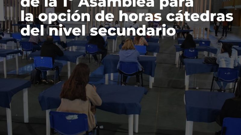 Asamblea para la opción de horas cátedras del Nivel Secundario