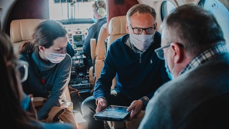 Sobrevolaron zonas de Santa María y Belén donde se ubicarán dos diques