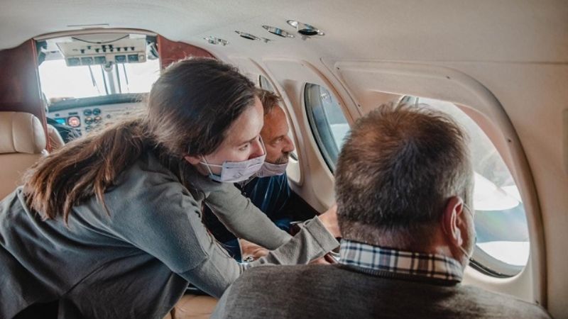 Sobrevolaron zonas de Santa María y Belén donde se ubicarán dos diques