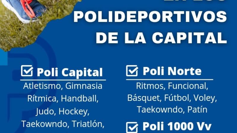 Actividades en los polideportivos de la Capital