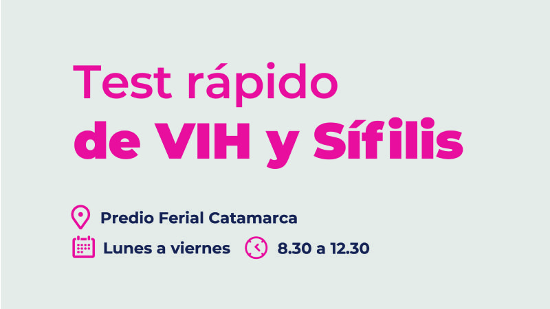 Se realizarán test rápidos de Sífilis y VIH en el Nodo Predio Ferial
