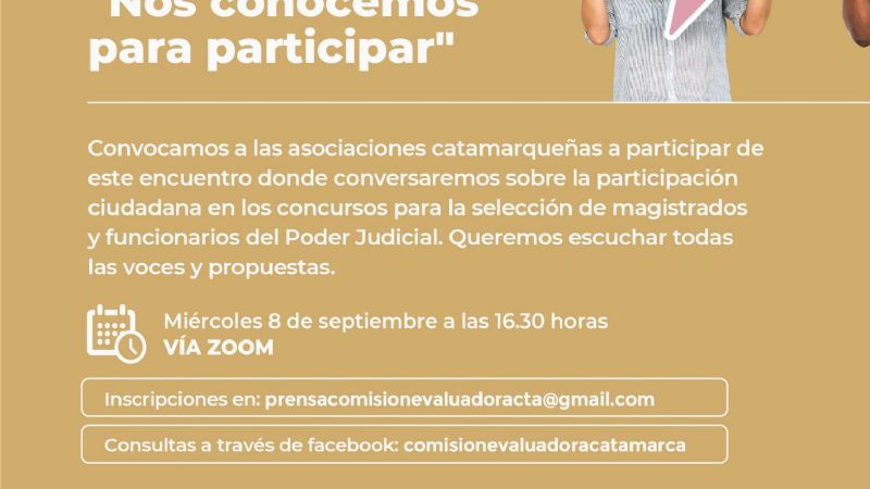 Encuentro virtual “Nos conocemos para participar”