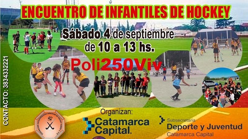 Encuentro de infantiles de hockey, en el “Poli” de las 250 VV