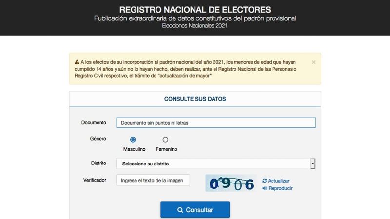 Dónde voto: cómo consultar el padrón electoral