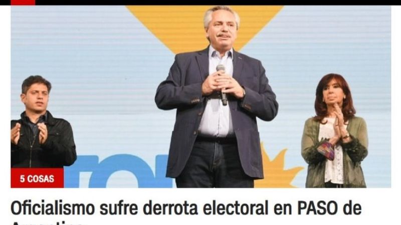 Medios del mundo reflejan la derrota del Gobierno en las PASO