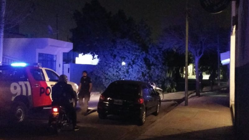 El fuerte viento volteó un árbol en pleno centro