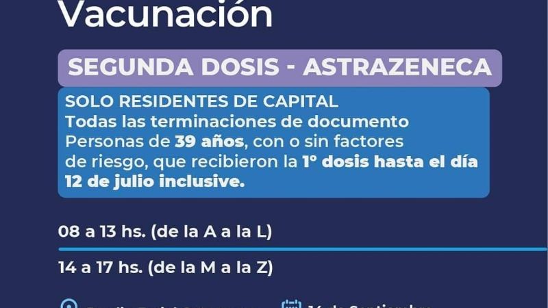 Segunda dosis para Capital