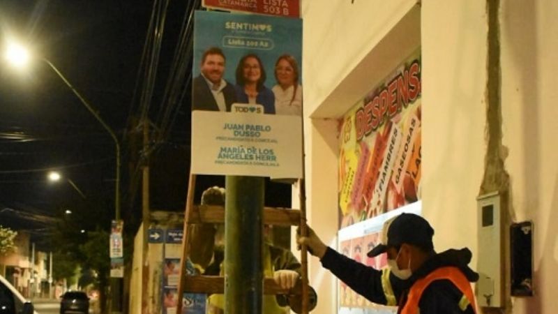 Amplio operativo para retirar la cartelería partidaria