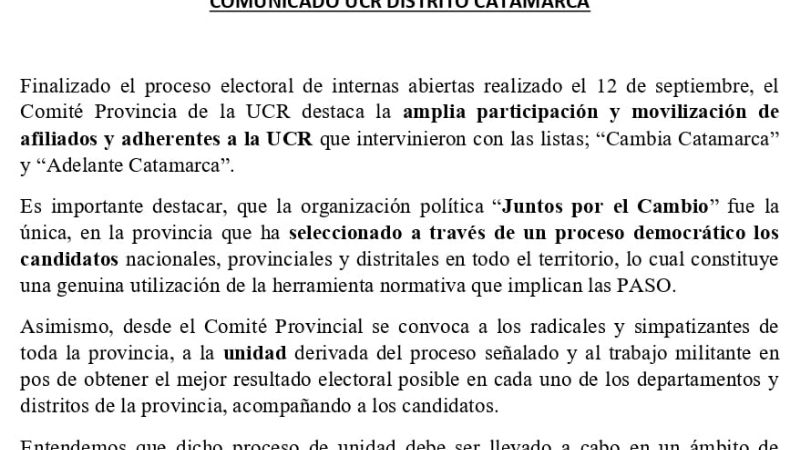 La UCR convocó a la unidad de cara a noviembre