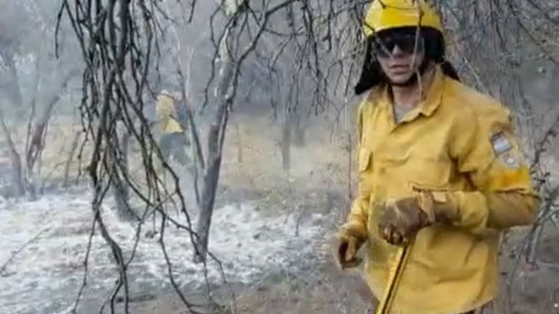 Combatieron incendio forestal en Banda de Varela