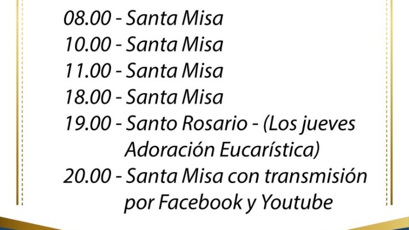 Nuevo horario de celebraciones en la Catedral
