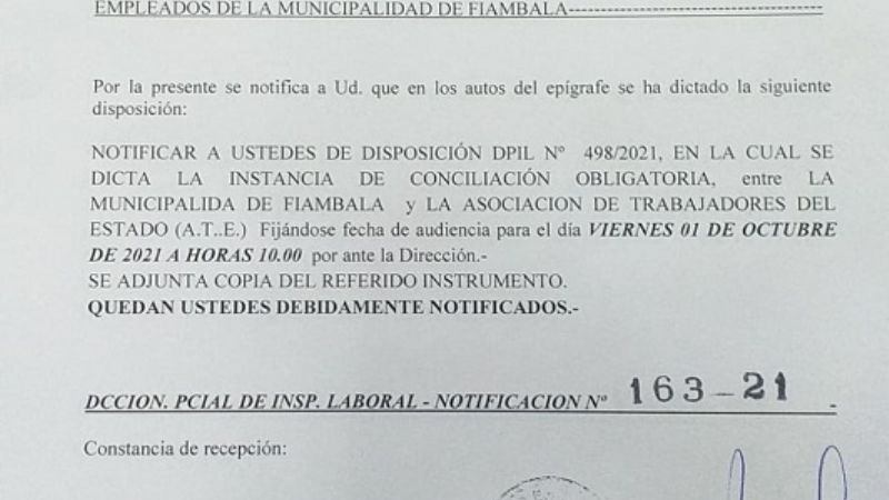 Dictan la conciliación onligatoria en Fiambalá