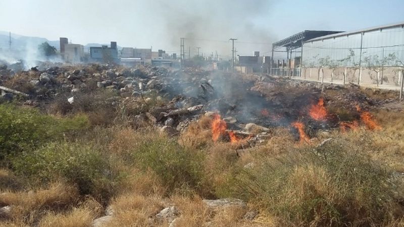 Incendio forestal a raíz de una quema de basural